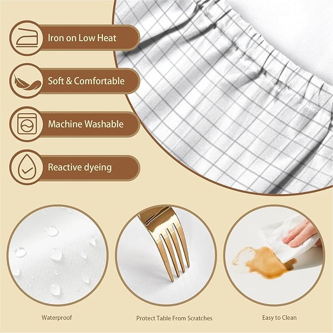 Rectangle Table Cloth Cover Waterproof Elastic Fitted Polyester Fitted - Image 3