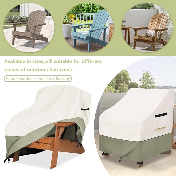 Patio Adirondack Chair Cover 30 W x 34 D x 36 H inches, 600D Heavy Duty - Image 4