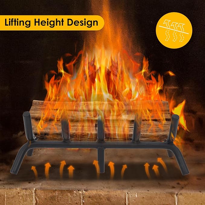 STBoo Fireplace Grate 17inch Heavy Duty - Image 2