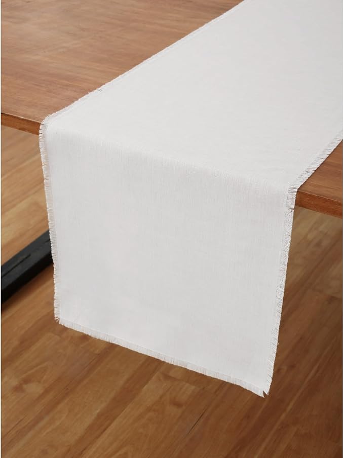 Solino Home Linen White Table Runner 108 Inches Long by SolinoHome
