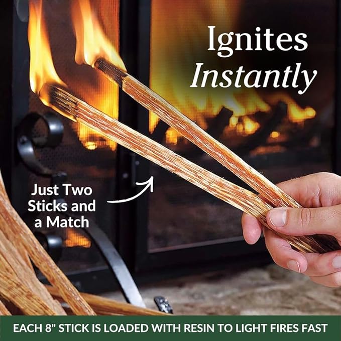 Plow & Hearth 10 LBS Fatwood Fire Starter Sticks Organic Kindling, Easy - Image 3
