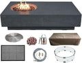 Elementi | Bundle Metropolis Gas Fire Pit Cast Concrete 56" Rectangular Fire by AMSFireplaceInc
