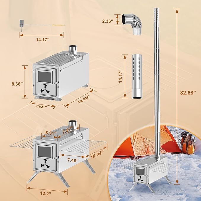 Hot Tent Stove, Camping Wood Burning Stove - Image 6