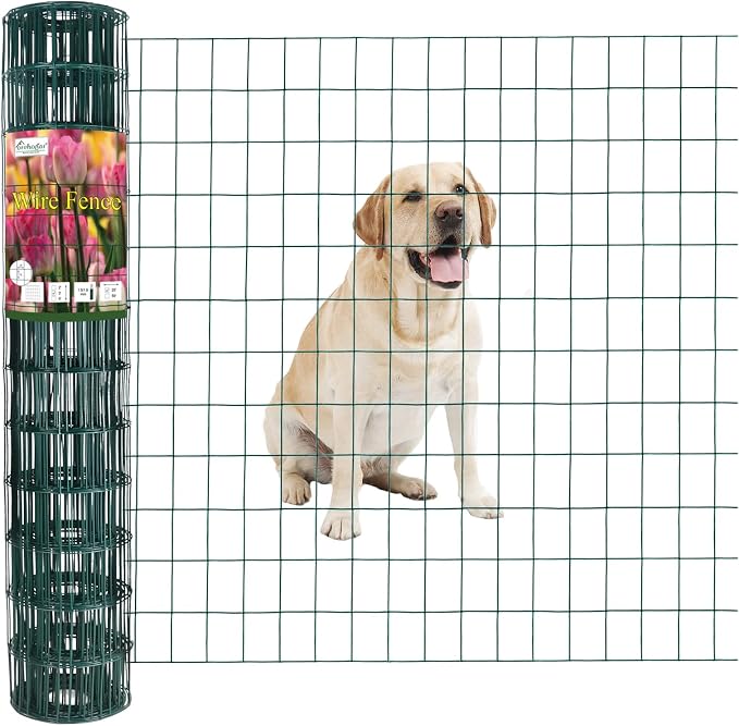 Green PVC Coated Welded Wire Fence 36 Inch x 25 Foot, 2 Inch x 3 Inch 16GA by FOREHOGARGARDEN%EF%BC%86HOME
