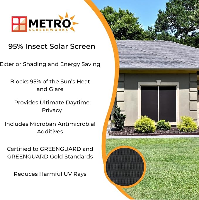 Custom Solar Screens for Windows Exterior 95% Shade - Image 2