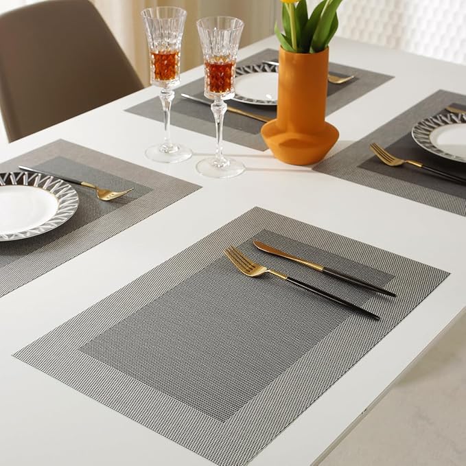 Vinyl Placemats Heat-Resistant Table Mats Washable Easy Clean Plastic Placemats - Image 3