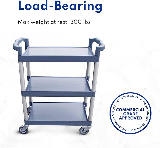 New Star Foodservice 54552 350-Pound Plastic 3-Tier Utility Bus Cart - Image 6