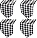 4 Pack Buffalo Check Table Runners White and Black Plaid Table Runner by FIGEPO