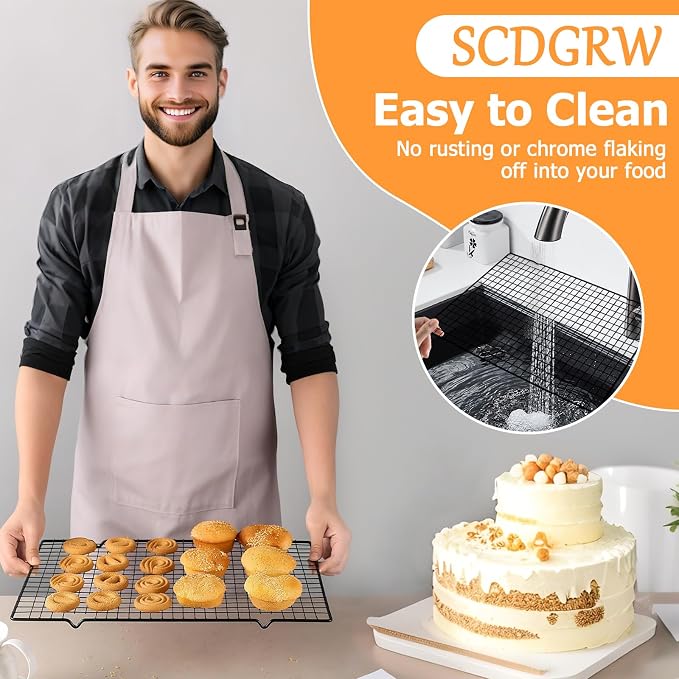 5PCS Cooling Racks for Cooking and Baking 10" x 16" Wire Rack Baking Rack - Image 5