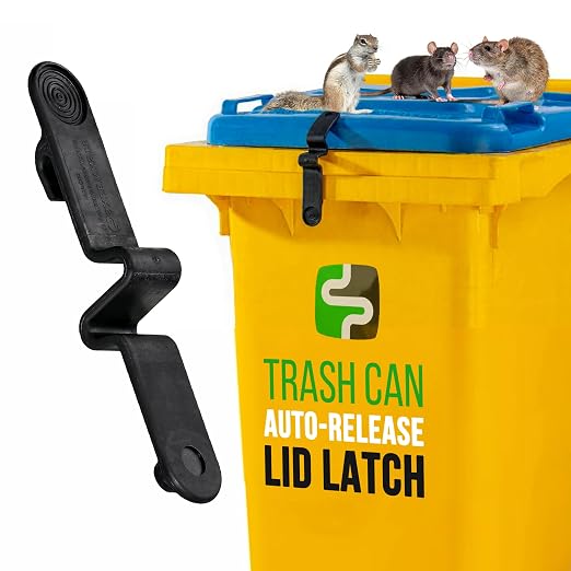 Push Clip Trash Can Locks, Durable Trash Can Lock by SafeWasteLidLatch