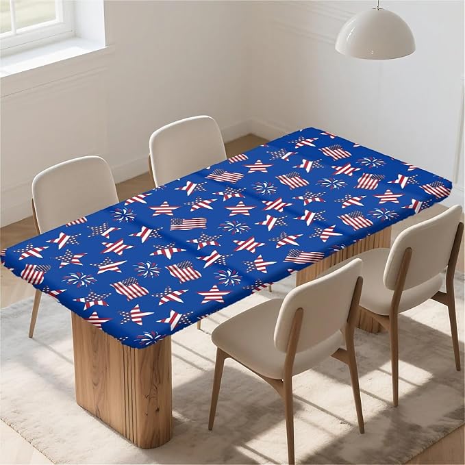 Rectangle Table Cloth Cover Waterproof Elastic Fitted Polyester Fitted - Image 6