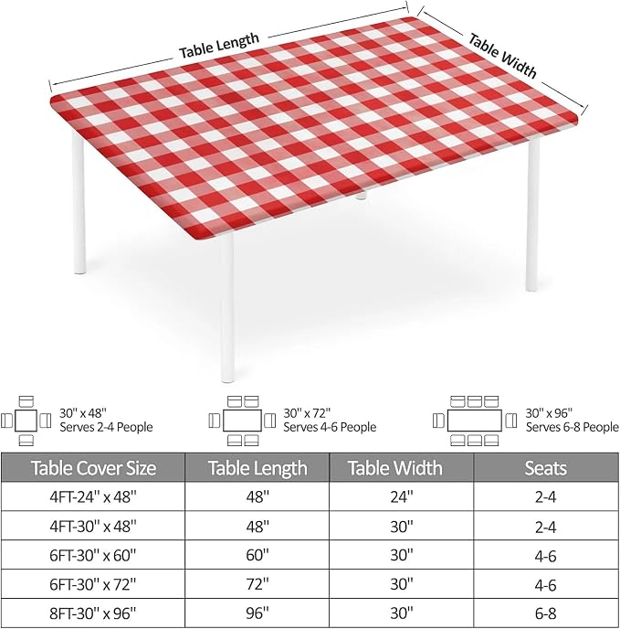 Rectangle Table Cloth Cover Waterproof Elastic Fitted Polyester Fitted - Image 2