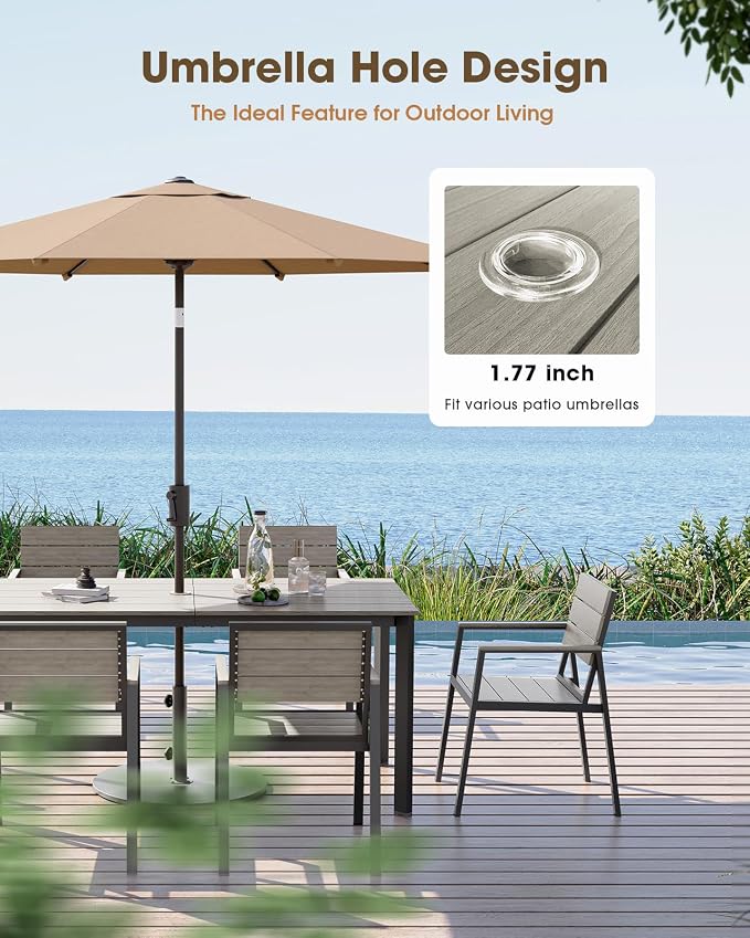 Outdoor Patio Dining set for 4，Aluminum & HDPS 5 Piece Patio Table and Chairs - Image 3