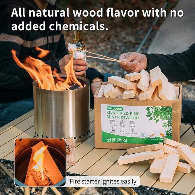 Mini Firewood 5'' Lengths Barkless Pine Kiln Dried Firewood Great Fire Pit - Image 5