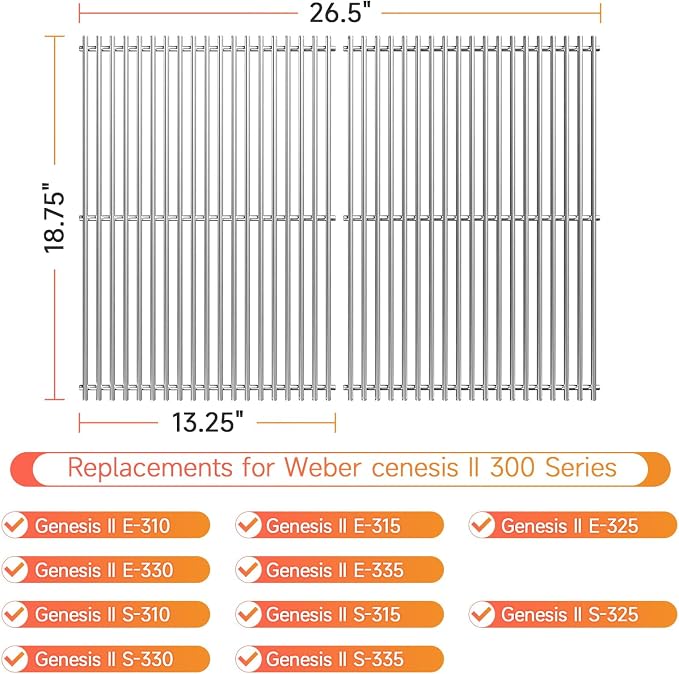 18.75" Stainless Steel Cooking Grates Replacement Parts - Image 2