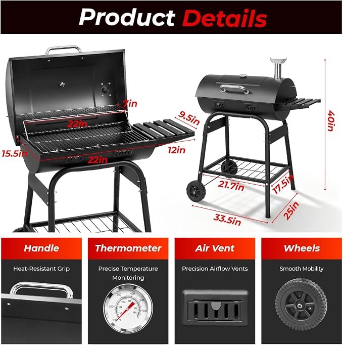 Outvita Barrel Charcoal Grill - Image 6
