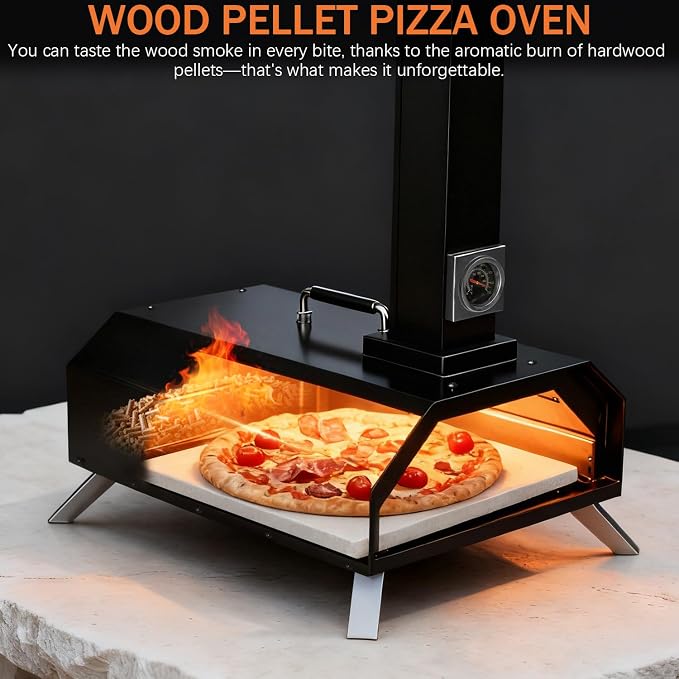 Christmas Gifts Pizza Oven Outdoor 12" Portable Pellet Pizza Stove Wood Fired - Image 6