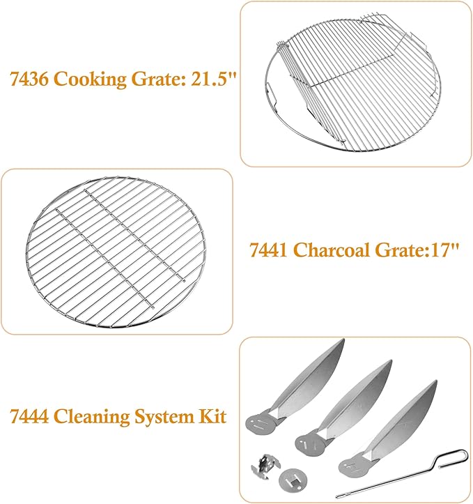 Grill Grates for Weber 22'' 22.5" Charcoal Grill, Cooking Grate Charcoal Grate - Image 2