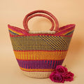 Yellow Orange Picnic Basket, Kitchen & Dining Storage, Reusable Grocery Bag by AfricainaBasket