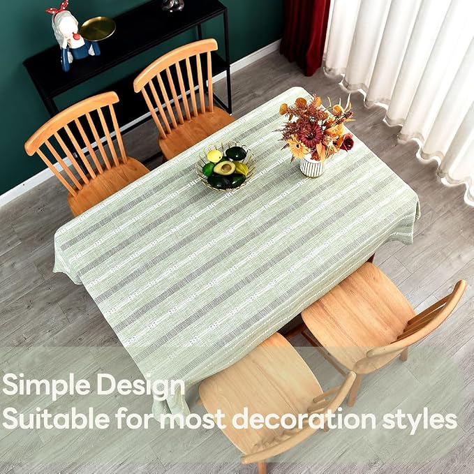 Heavy Duty Cotton Table Cloth for Rectangle Table Sage Green Tablecloth - Image 5