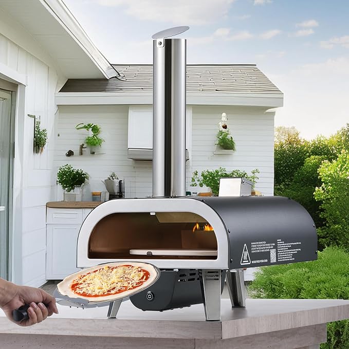 VEVOR Wood-Fired Pizza Oven Outdoor, Portable Pellet Pizza Maker - Image 8