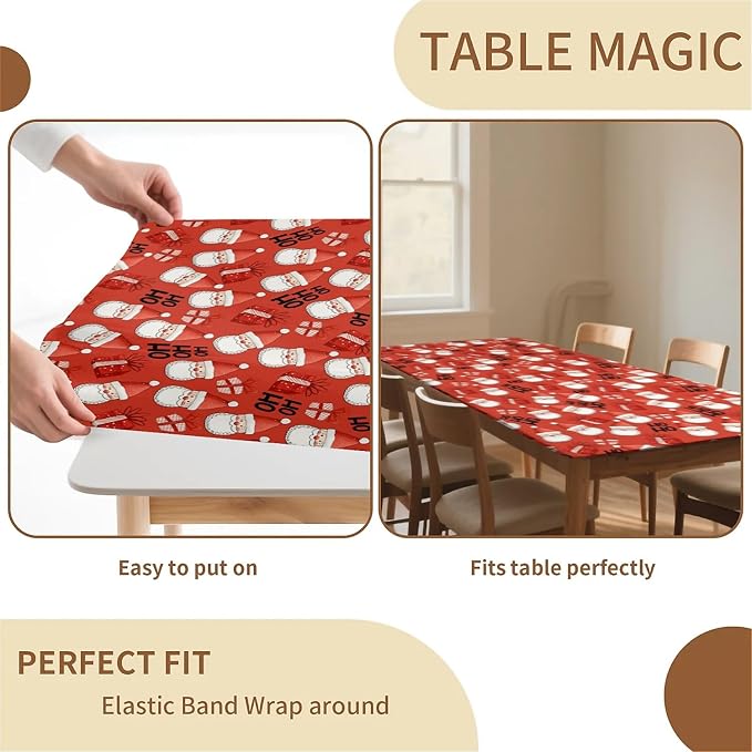 Rectangle Table Cloth Cover Waterproof Elastic Fitted Polyester Fitted - Image 6