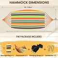 Camping Hammock in Orange Cotton with Anti-Rollover Design