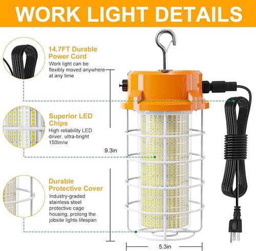120W LED Temporary Work Light 18000LM Construction Lights 5000K Led Work Light - Image 2