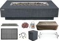 Elementi | Bundle Hampton Gas Fire Pit Cast Concrete 56" Rectangular Fire Table by AMSFireplaceInc