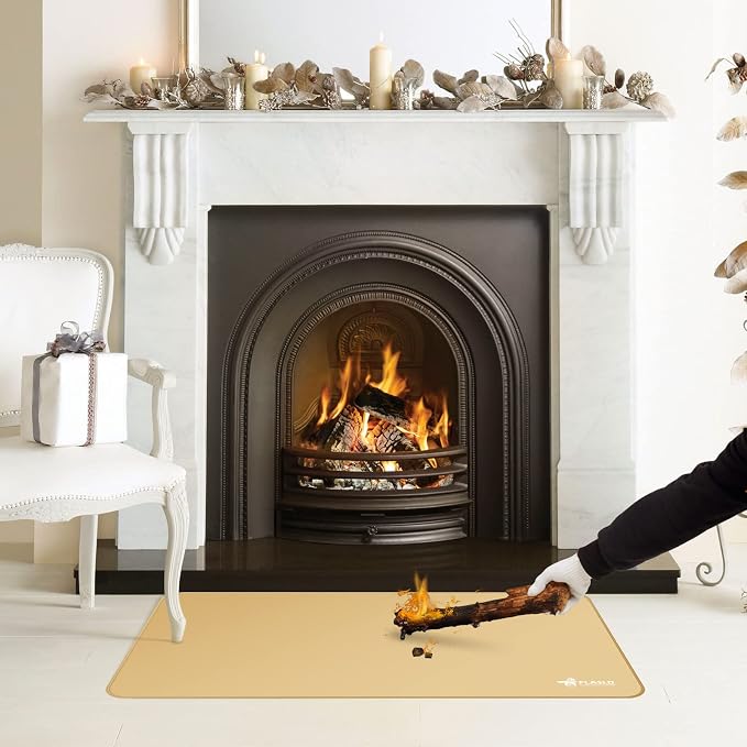FLASLD Fire Resistant Rugs for Fireplace, Grill and Stove, 24 X 42 inches Under - Image 2