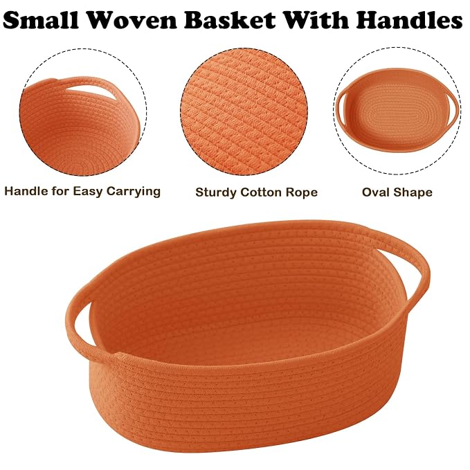 Gift Basket with Gift Bag and Ribbons, Small Rope Woven Shelf Storage, Baskets - Image 3