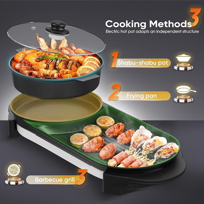 2 in 1 Electric Smokeless Hot Pot - Image 8