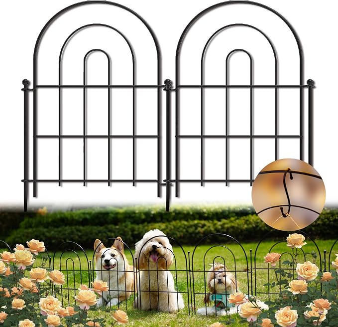 Garden Fence Panels, 17 in x 12.6 ft Flower Bed Fencing by Unknown