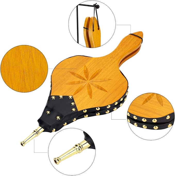 TJ.MOREE Fireplace Bellows Indoor 19"x 8" Large Wood Fire Blower - Image 5
