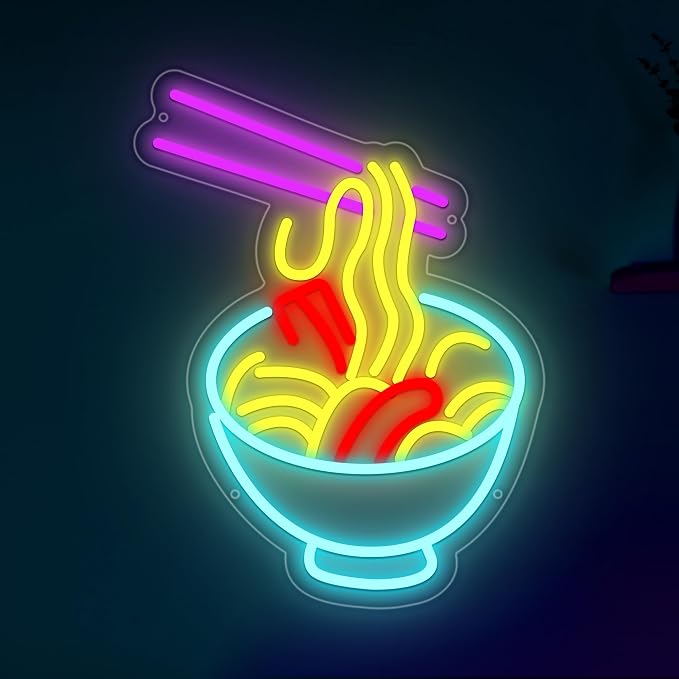 Ramen Neon Sign for Wall Decor, Noodle Led Neon Lights, Neon Ramen Light up - Image 7