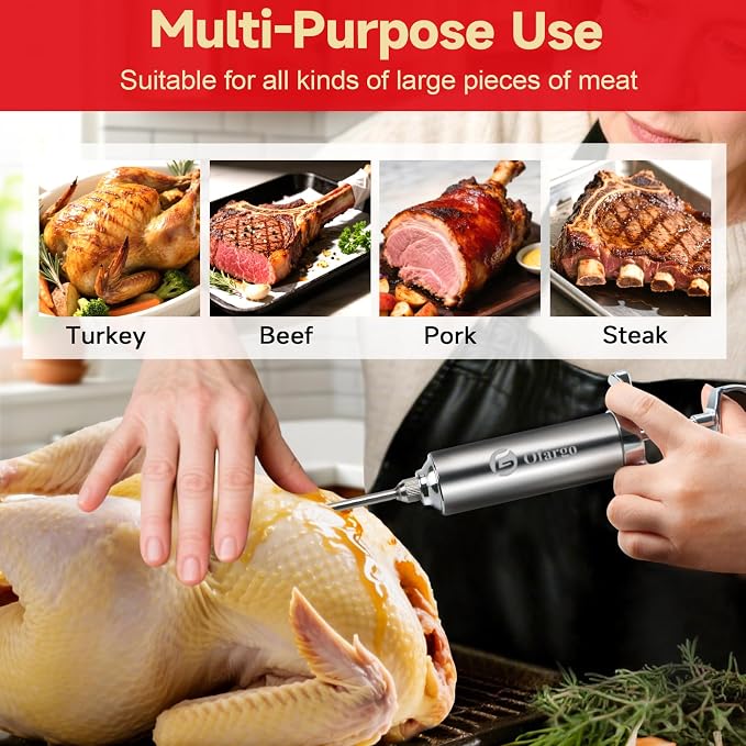 Ofargo Stainless Steel Meat Injector Syringe - Image 2