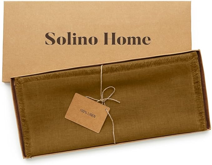Solino Home Fringe Linen Table Runner 72 Inches Long - Image 5