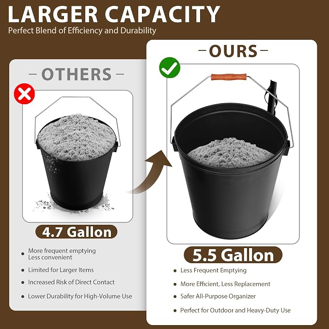 F2C 5.5 Gallon Large Ash Bucket - Image 3