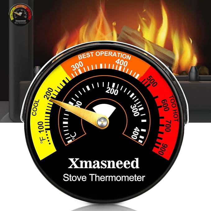 Wood Stove Magnetic Thermometer, Oven Temperature, Top Stove Thermometer by Xmasneed