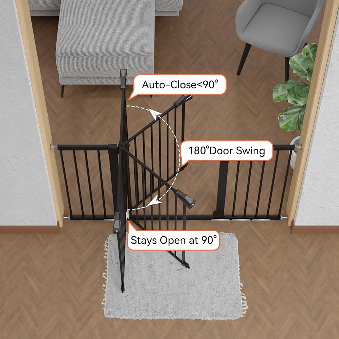 BABELIO 36-57" Extra Wide Baby/Dog Gate, Auto Close - Image 5