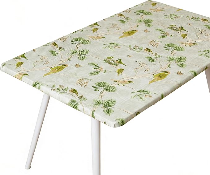 Rectangle Picnic Table Cloth, Elastic Waterproof Fitted Vinyl Tablecloths by Unknown