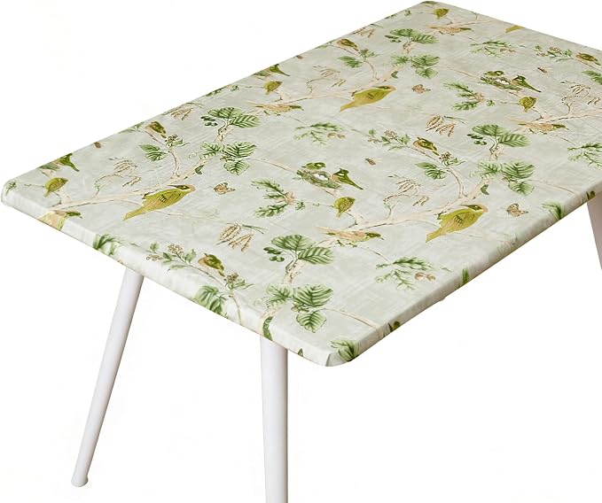 Rectangle Picnic Table Cloth, Elastic Waterproof Fitted Vinyl Tablecloths by Unknown