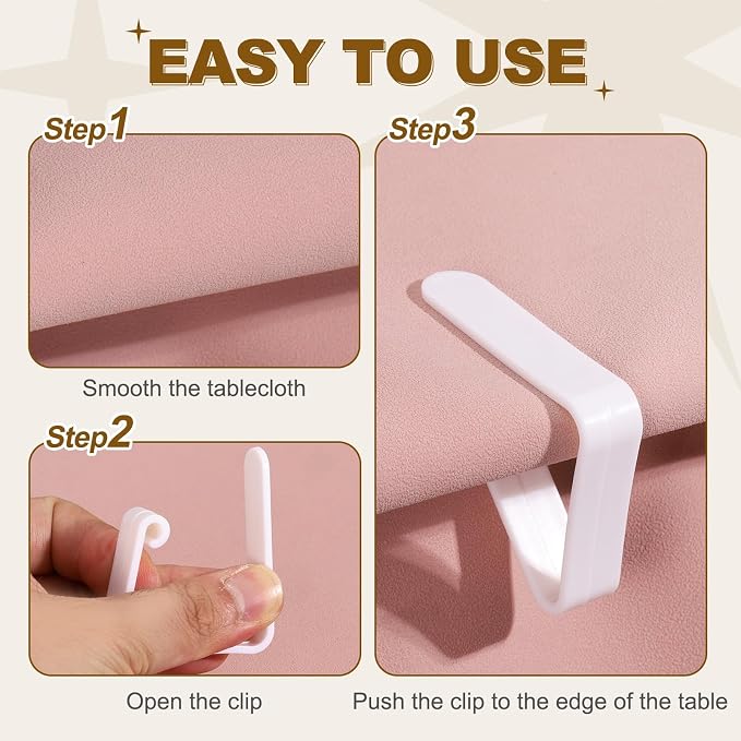 uxcell 48 Pack Plastic Tablecloth Clips, Table Cloth Cover Clamps Windproof - Image 4