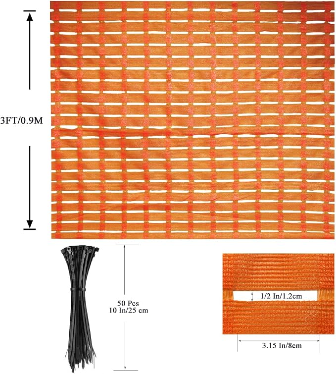 3x100 FT Orange Safety Fence, Plastic Mesh Roll - Image 2