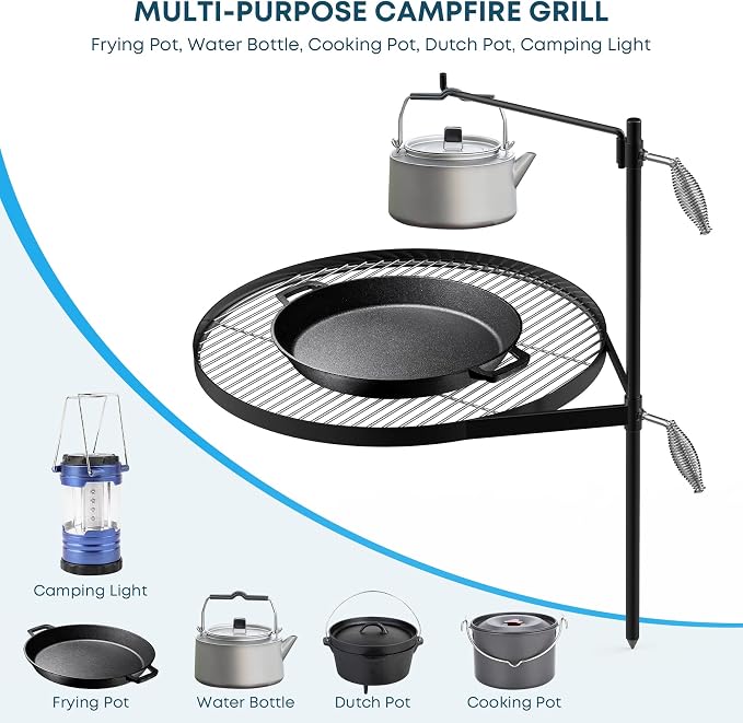 Stanbroil Fire Pit Campfire Grill Grate - Image 5