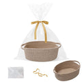 Gift Basket with Gift Bag and Ribbons, Small Rope Woven Shelf Storage, Baskets by HZFTJOY