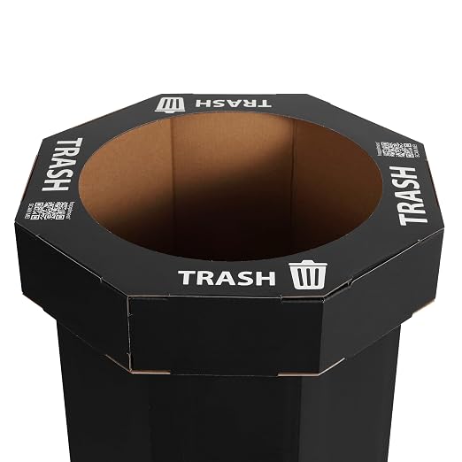 Eyely MPH1300D-SET2 Sal 25-Gallon Disposable Corrugated Cardboard Event Trash - Image 6