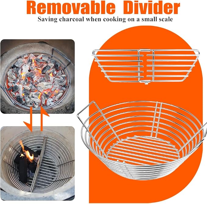 The Accessories for Big Green Egg, Ash Charcoal Basket for Large BGE, Parts for - Image 3
