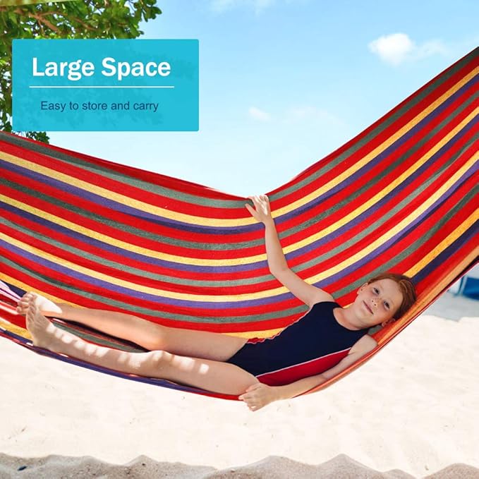 Hammock, Red 320G Canvas, 550 lb Capacity, 80.7 x 61 Inch Bed