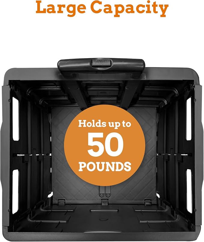 Inspired Living Ultra-Slim Rolling Collapsible Storage Pack-N-Roll Utility-carts - Image 3